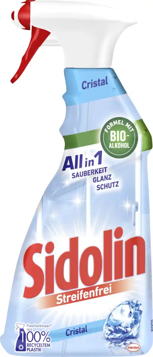 Bild 1 von Sidolin Streifenfrei Cristal Glasreiniger, 500 ml