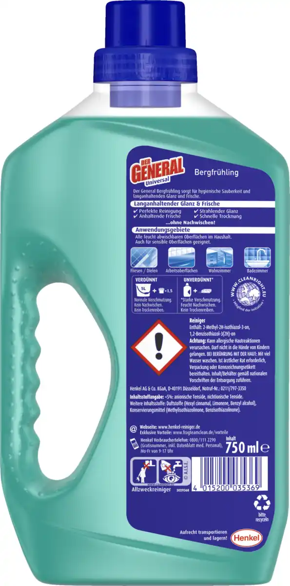 Bild 2 von Der General Universalreiniger Bergfrühling, 750 ml