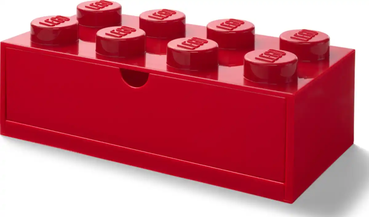 Bild 3 von LEGO Schreibtischelement mit Schubladen 4 Noppen, Rot