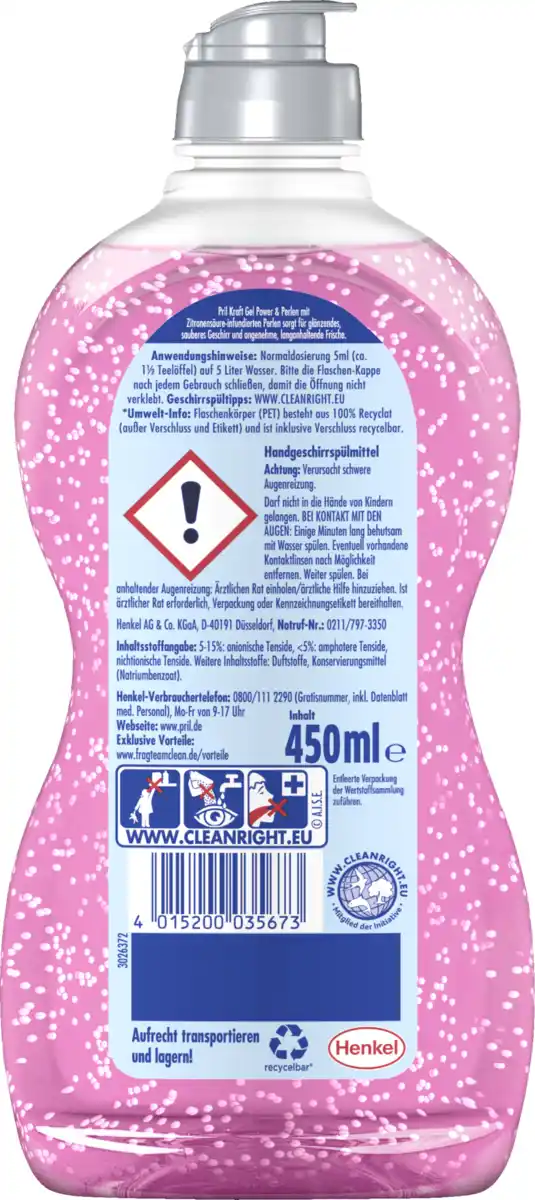 Bild 2 von Pril Power & Perlen Granatapfel Spülmittel, 450 ml