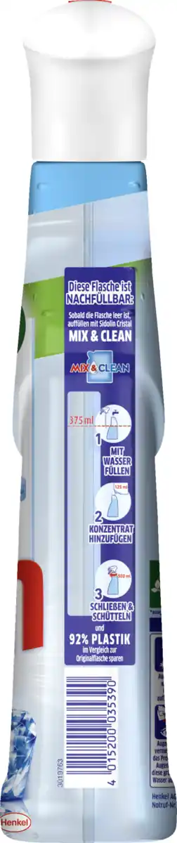 Bild 2 von Sidolin Streifenfrei Cristal Glasreiniger, 500 ml