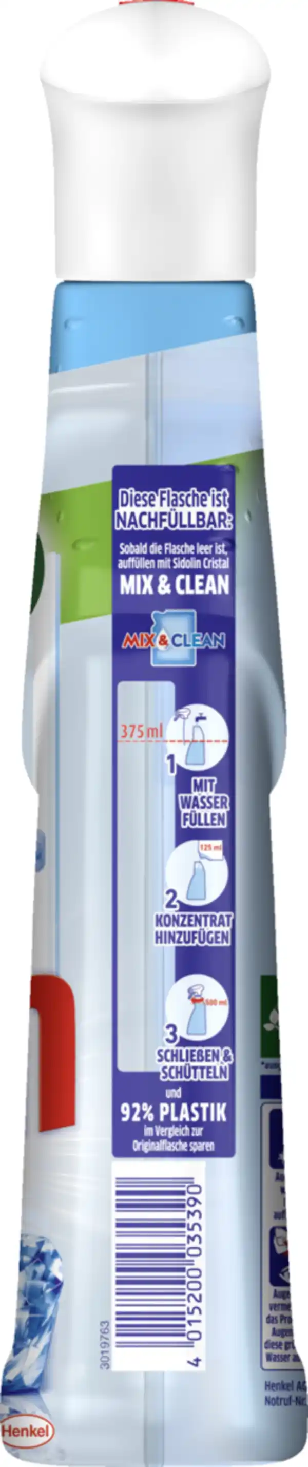 Bild 2 von Sidolin Streifenfrei Cristal Glasreiniger, 500 ml