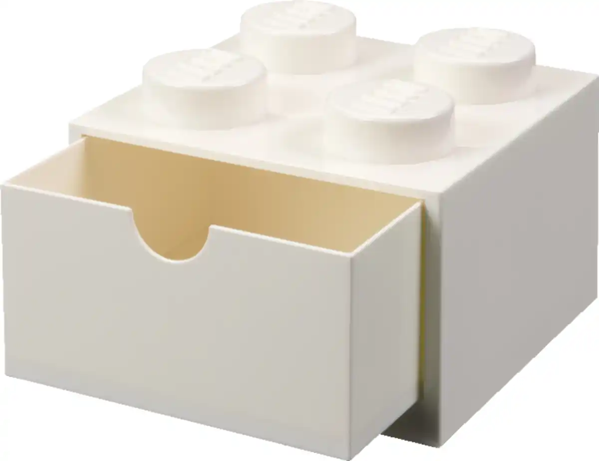 Bild 2 von LEGO Schreibtischelement mit Schubladen 4 Noppen, Weiß