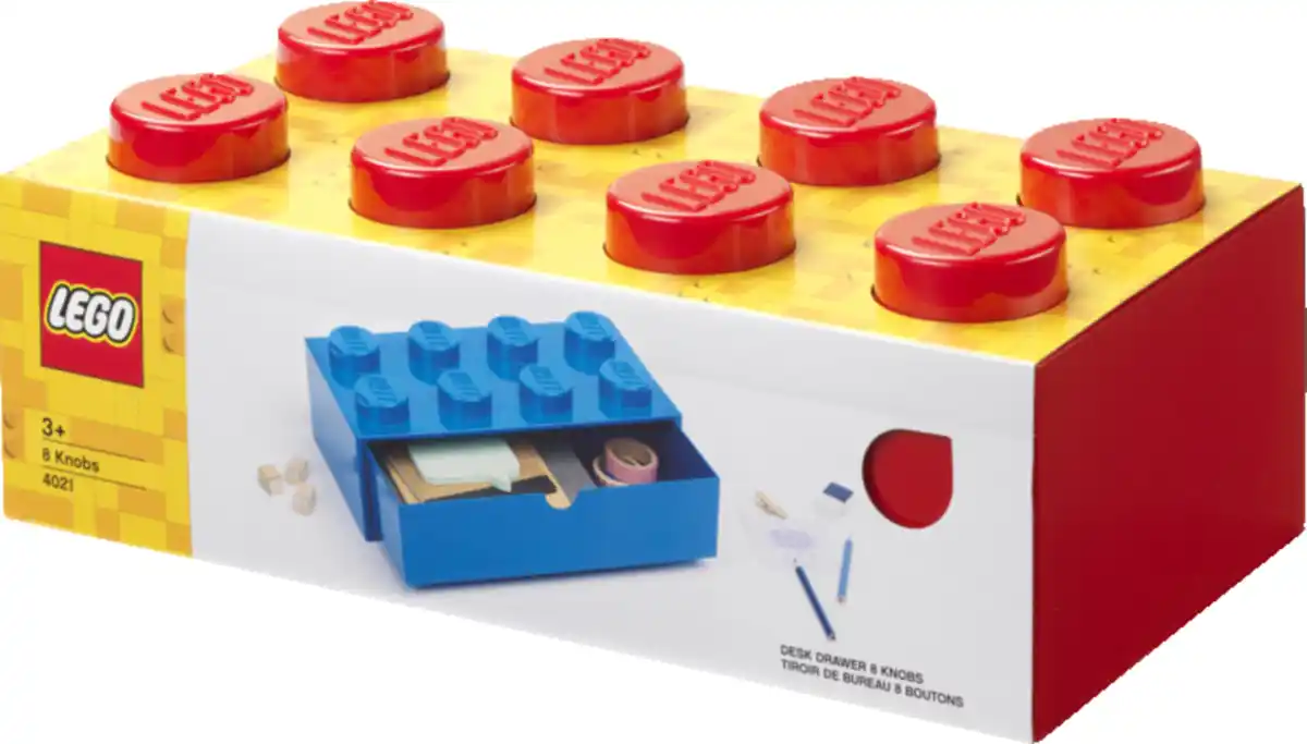 Bild 1 von LEGO Schreibtischelement mit Schubladen 4 Noppen, Rot