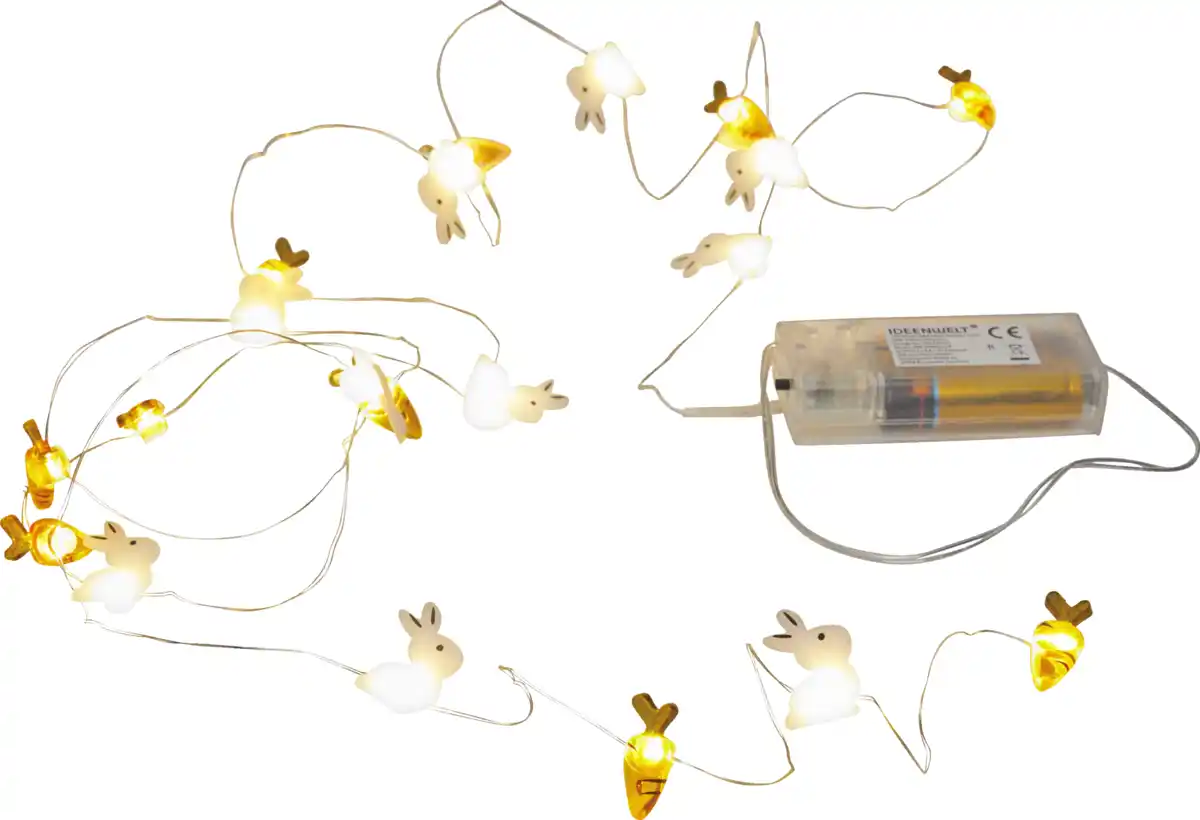 Bild 1 von IDEENWELT LED Micro Drahtlichterkette Hase & Möhre