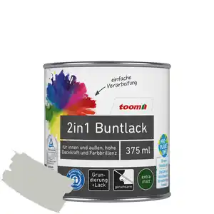 toom 2in1 Buntlack 'Mondschein' lichtgrau matt 375 ml
