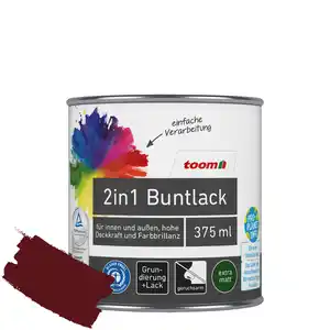toom 2in1 Buntlack 'Abendrot' purpurrot matt 375 ml