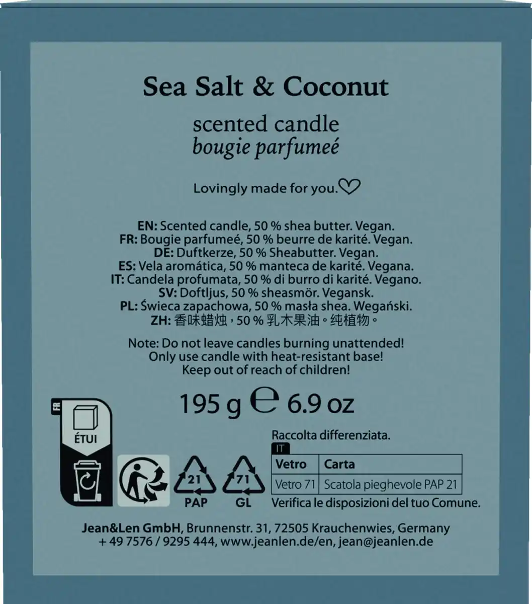 Bild 3 von Jean&Len Duftkerze Sea Salt & Coconut, 195 g