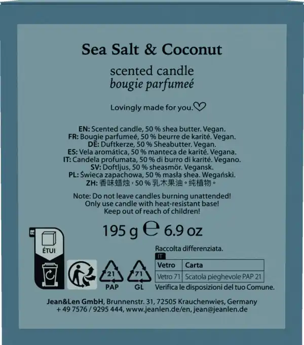 Bild 3 von Jean&Len Duftkerze Sea Salt & Coconut, 195 g