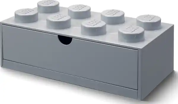 Bild 2 von LEGO Schreibtischelement mit Schubladen 8 Noppen, Grau