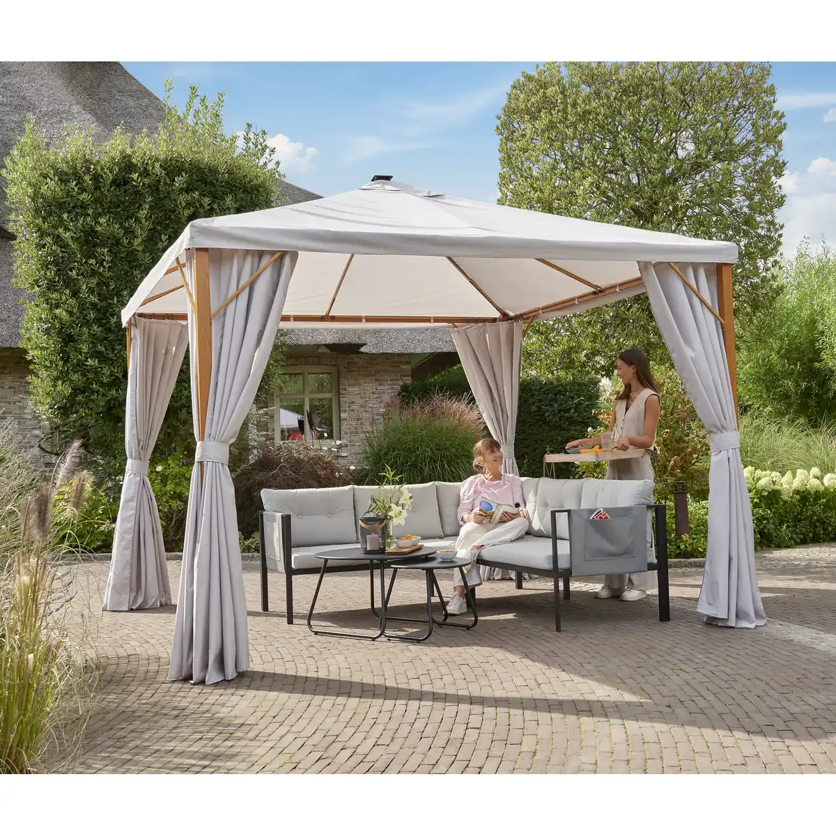 Bild 1 von Solarpavillon 'Solea' grau 4 Seitenteile 300 x 300 x 280 cm