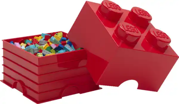 Bild 2 von LEGO Aufbewahrungsstein 4 Noppen, Rot