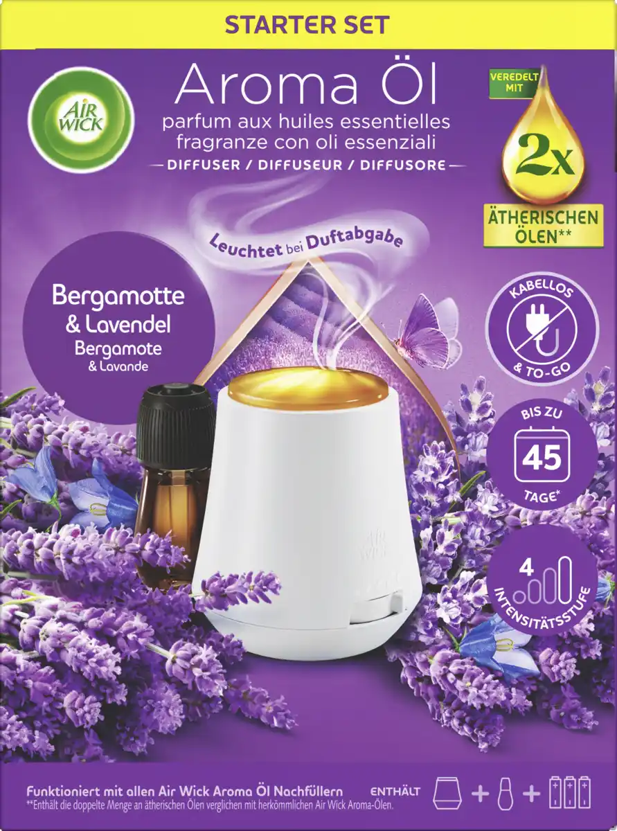 Bild 1 von Air Wick Aroma-Öl Diffuser Starter-Set Bergamotte + Lavendel