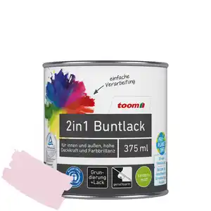 toom 2in1 Buntlack 'Flamingo' rosa seidenmatt 375 ml