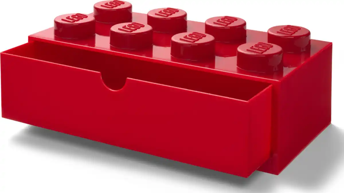Bild 2 von LEGO Schreibtischelement mit Schubladen 4 Noppen, Rot