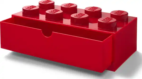 Bild 2 von LEGO Schreibtischelement mit Schubladen 4 Noppen, Rot