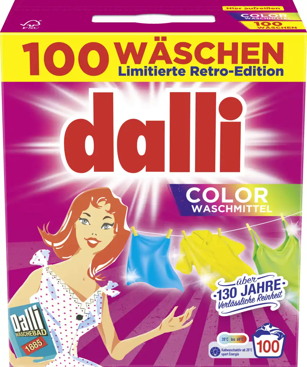 Bild 1 von dalli Colorwaschmittel Retro Edition 100 WL