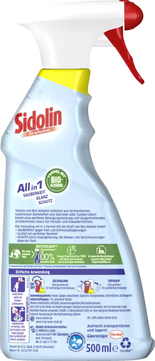 Bild 2 von Sidolin Streifenfrei Zitrus Glasreiniger, 500 ml