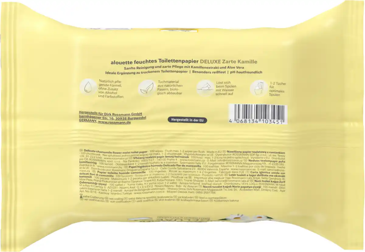 Bild 2 von alouette feuchtes Toilettenpapier Deluxe Kamille Maxi Pack