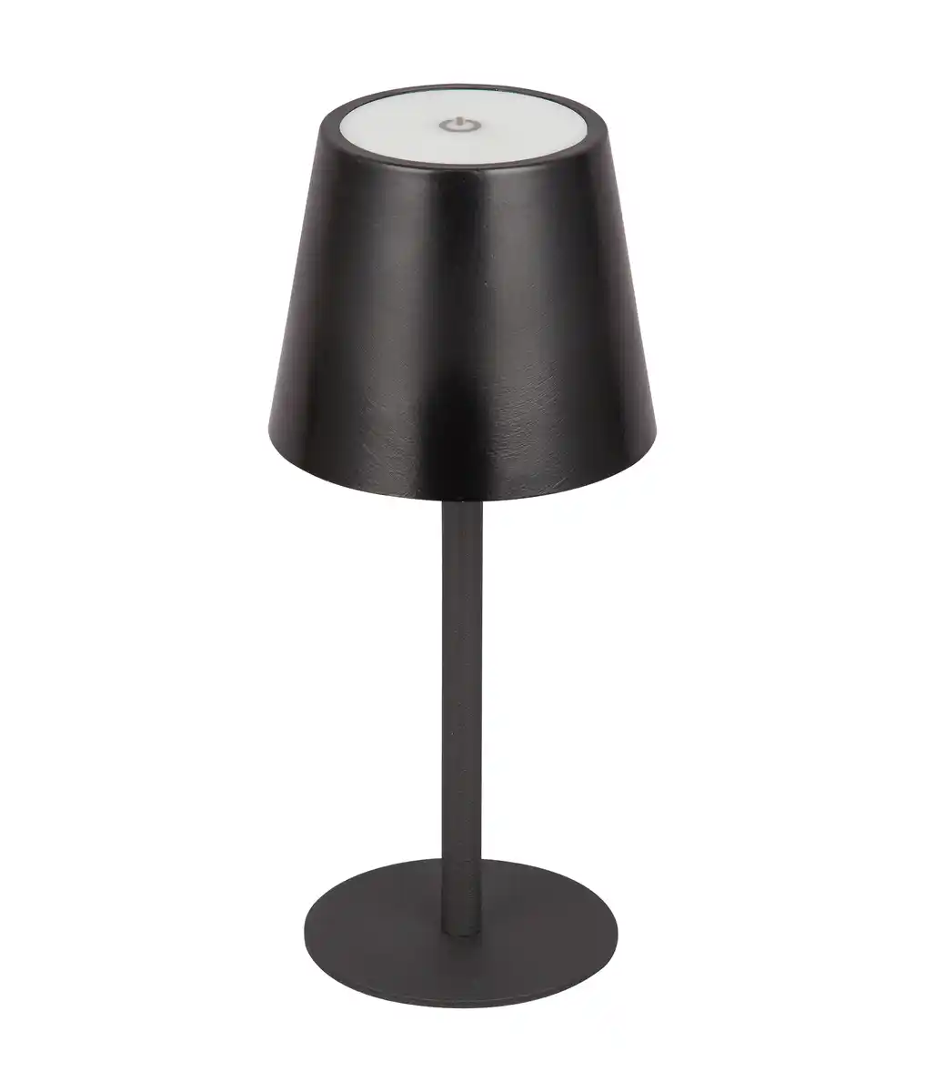 Bild 1 von toom Akku-LED-Tischleuchte 'Ilyas' schwarz mit USB-Kabel Ø 8,6 x 20 cm