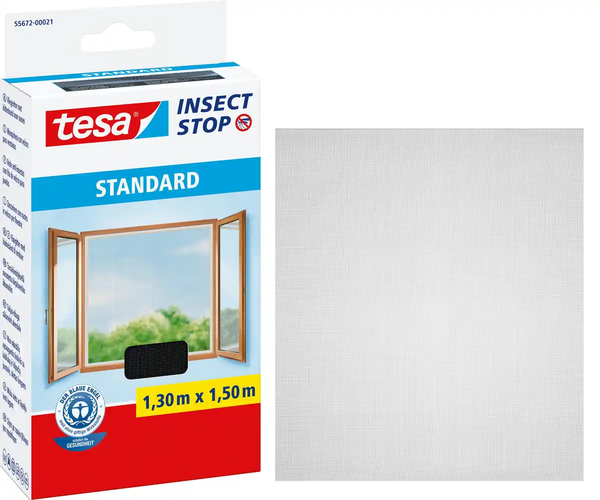 Bild 1 von tesa Fliegengitter STANDARD 130 x 150 cm anthrazit individuell kürzbar
