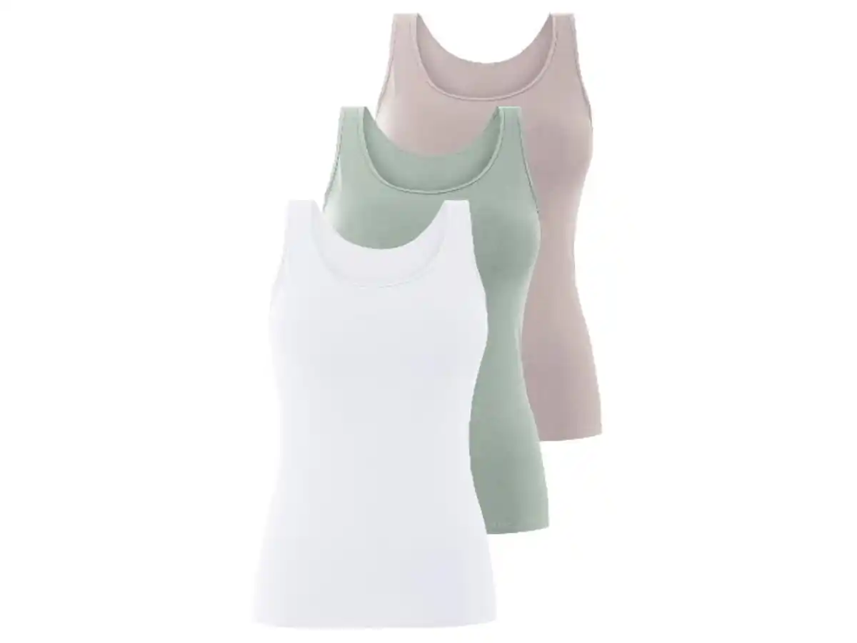 Bild 2 von esmara® Damen Achselhemden, 3 Stück, hoher Baumwollanteil