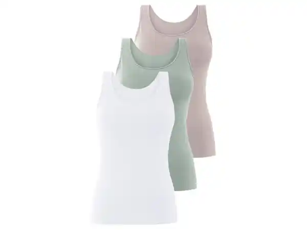 Bild 2 von esmara® Damen Achselhemden, 3 Stück, hoher Baumwollanteil