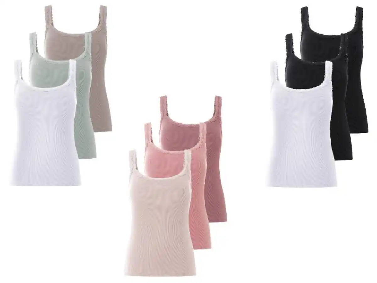 Bild 1 von esmara® Damen Tops, 3 Stück, in modischer Ripp-Qualität