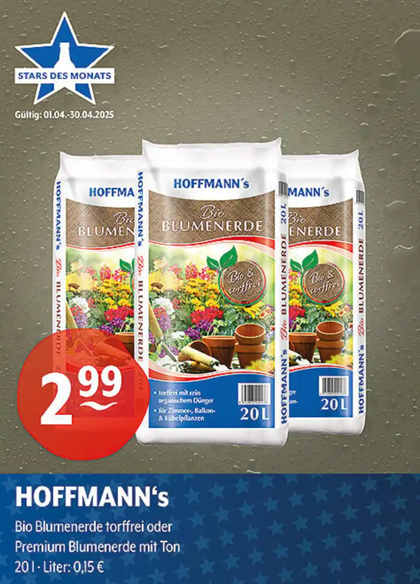 Bild 1 von HOFFMANN's Bio Blumenerde torffrei oder Premium Blumenerde mit Ton