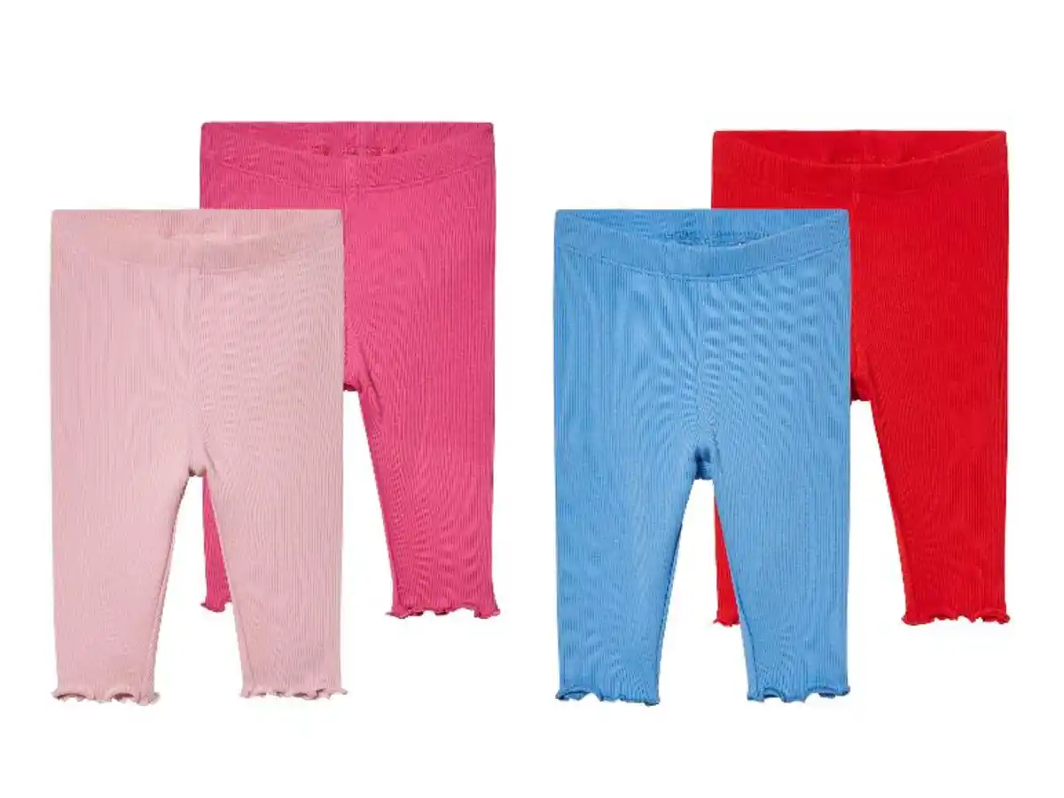 Bild 1 von lupilu® Baby Leggings, 2 Stück, in anschmiegsamer Ripp-Qualität