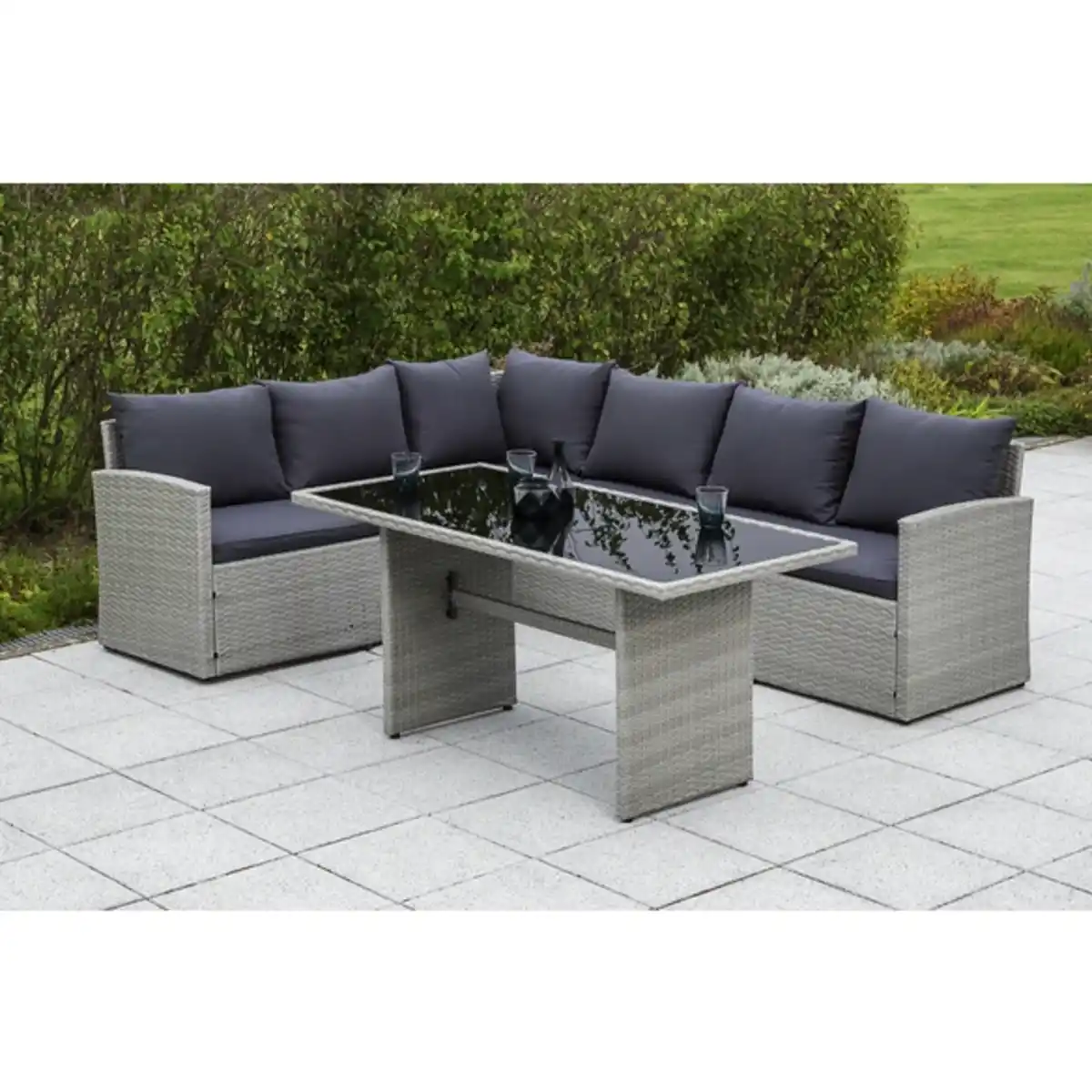 Bild 2 von Gartenmöbelset »Lanzarote«, 7 Sitzplätze, Stahl/Kunststoffgeflecht, pulverbeschichtet