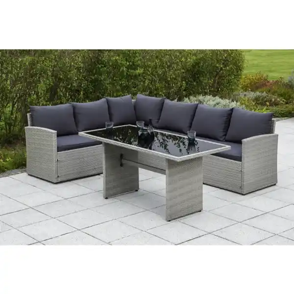 Bild 2 von Gartenmöbelset »Lanzarote«, 7 Sitzplätze, Stahl/Kunststoffgeflecht, pulverbeschichtet