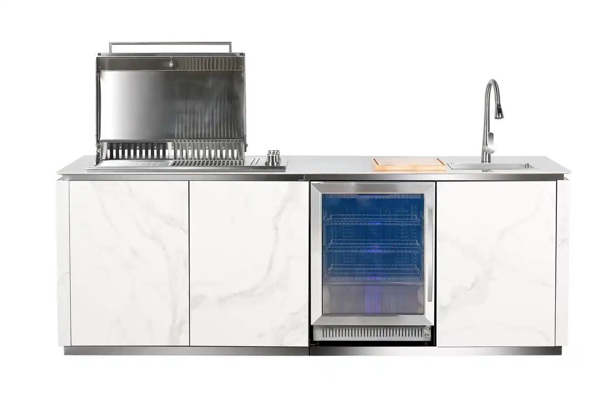 Bild 1 von Buschbeck Outdoorküche Sheffield inkl. Kühlschrank und Spüle mit Armatur