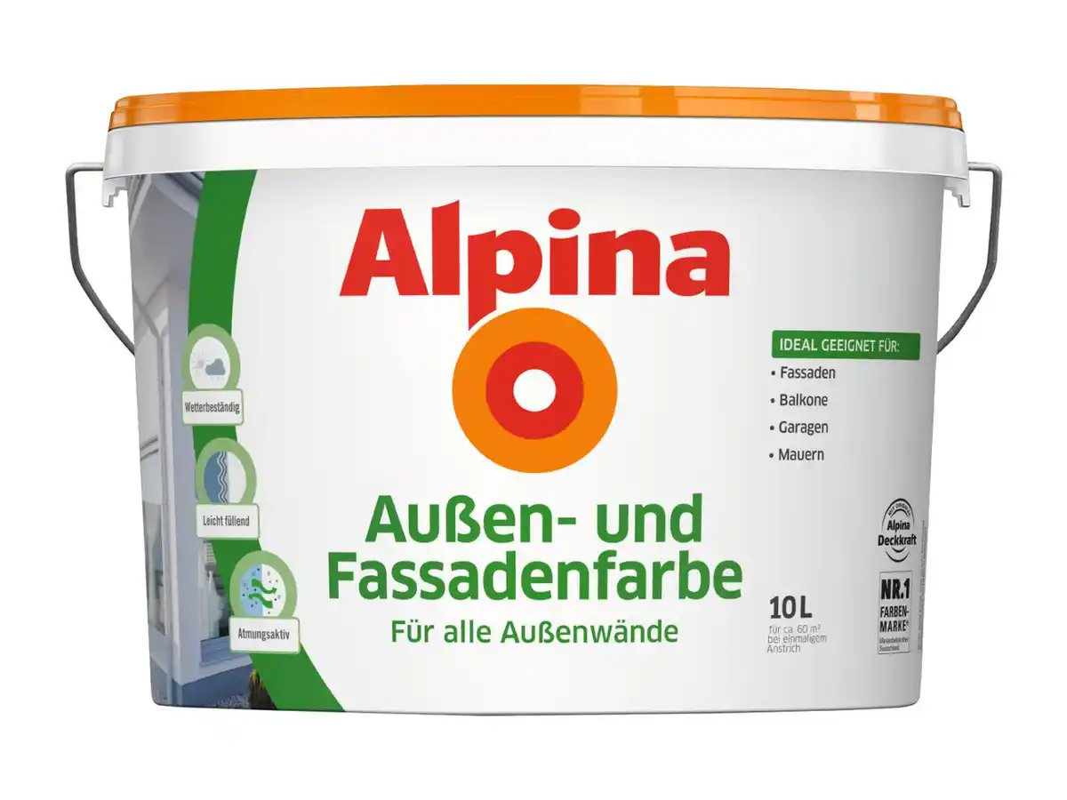 Bild 1 von ALPINA Außen- und Fassadenfarbe,  10 l