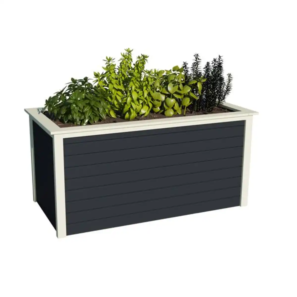 Bild 1 von Hochbeet aus Fichtenholz, anthrazit, 0,89 x 1,73 x 0,82 m