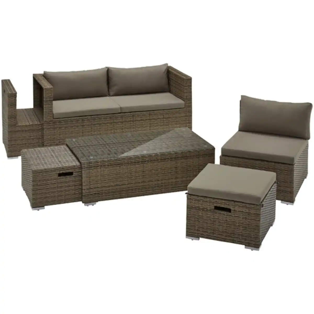 Bild 4 von Gartenmöbelset, 6 Sitzplätze, Kunststoff/Stahl