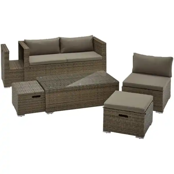 Bild 4 von Gartenmöbelset, 6 Sitzplätze, Kunststoff/Stahl