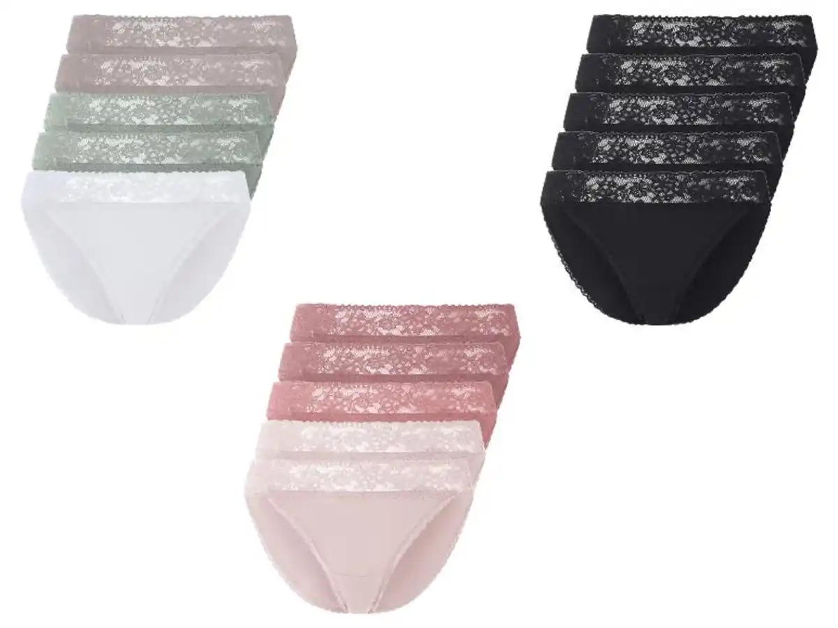 Bild 1 von esmara® Damen Slips, 5 Stück, mit eleganter Spitze
