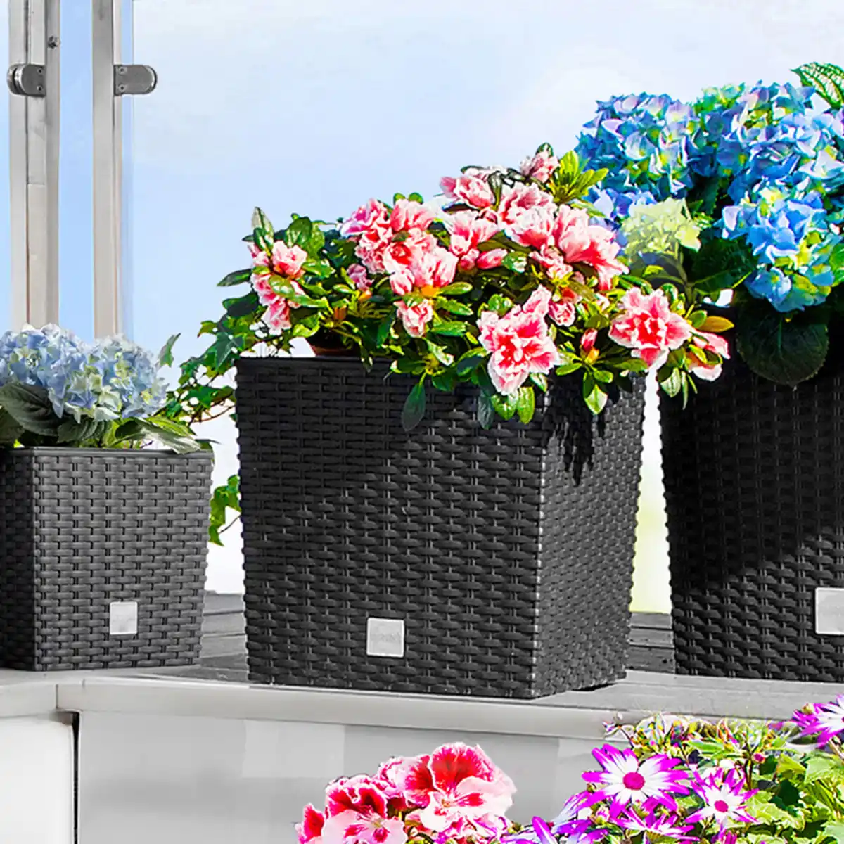 Bild 1 von Powertec Garden Blumentopf in Rattan-Optik