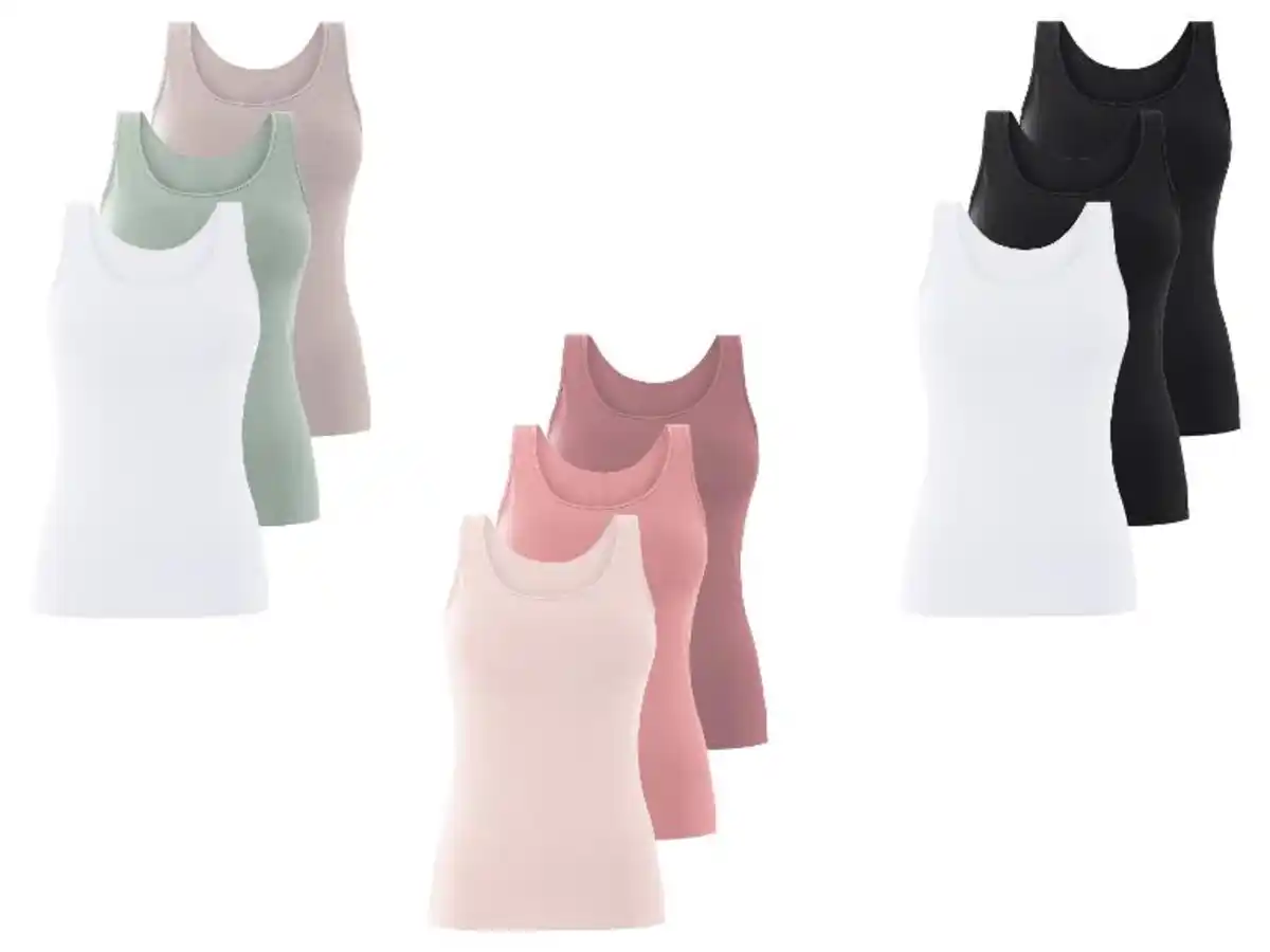 Bild 1 von esmara® Damen Achselhemden, 3 Stück, hoher Baumwollanteil