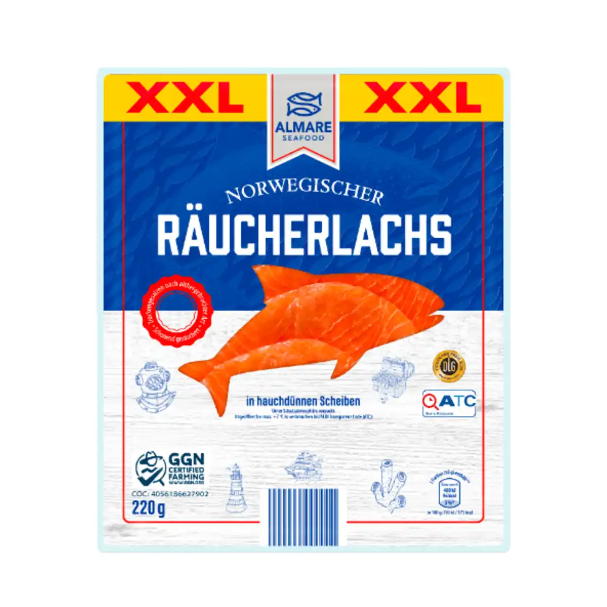 Bild 1 von ALMARE Räucherlachs XXL 220g