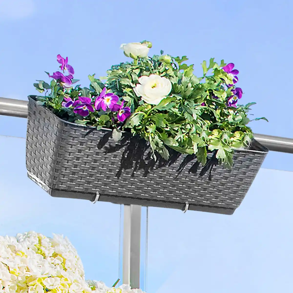 Bild 1 von Powertec Garden Balkon-Pflanzkasten in Rattan-Optik