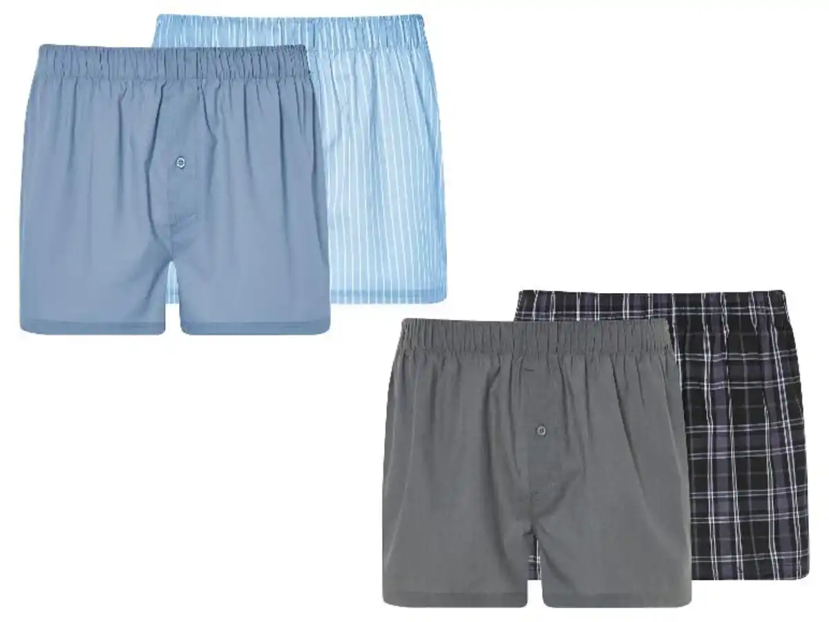 Bild 1 von LIVERGY® Herren Webboxer, 2 Stück, aus reiner Bio-Baumwolle