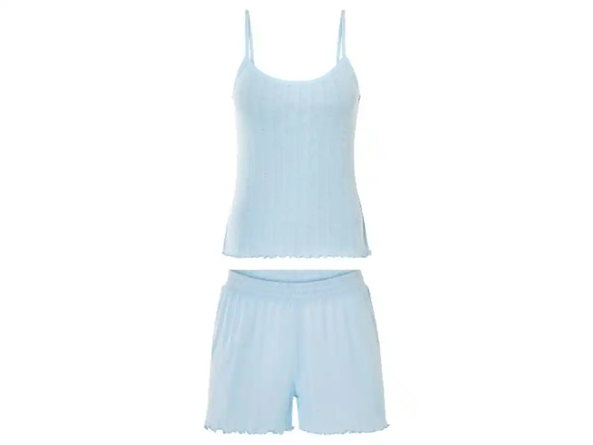 Bild 2 von esmara® Damen Shorty Pointelle-Pyjama, mit Kräuselkante am Bein