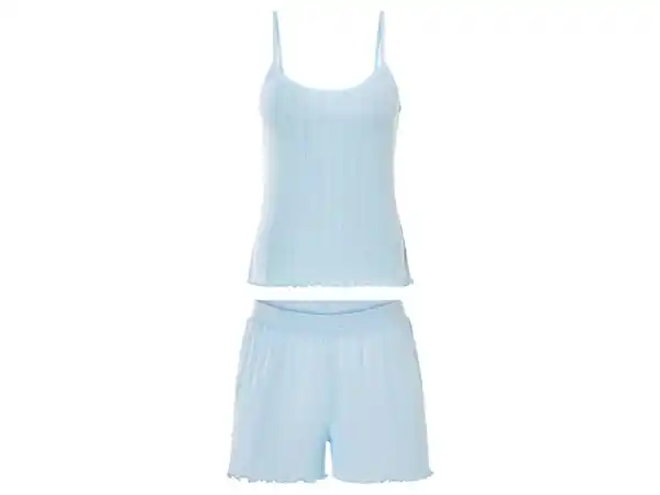 Bild 2 von esmara® Damen Shorty Pointelle-Pyjama, mit Kräuselkante am Bein
