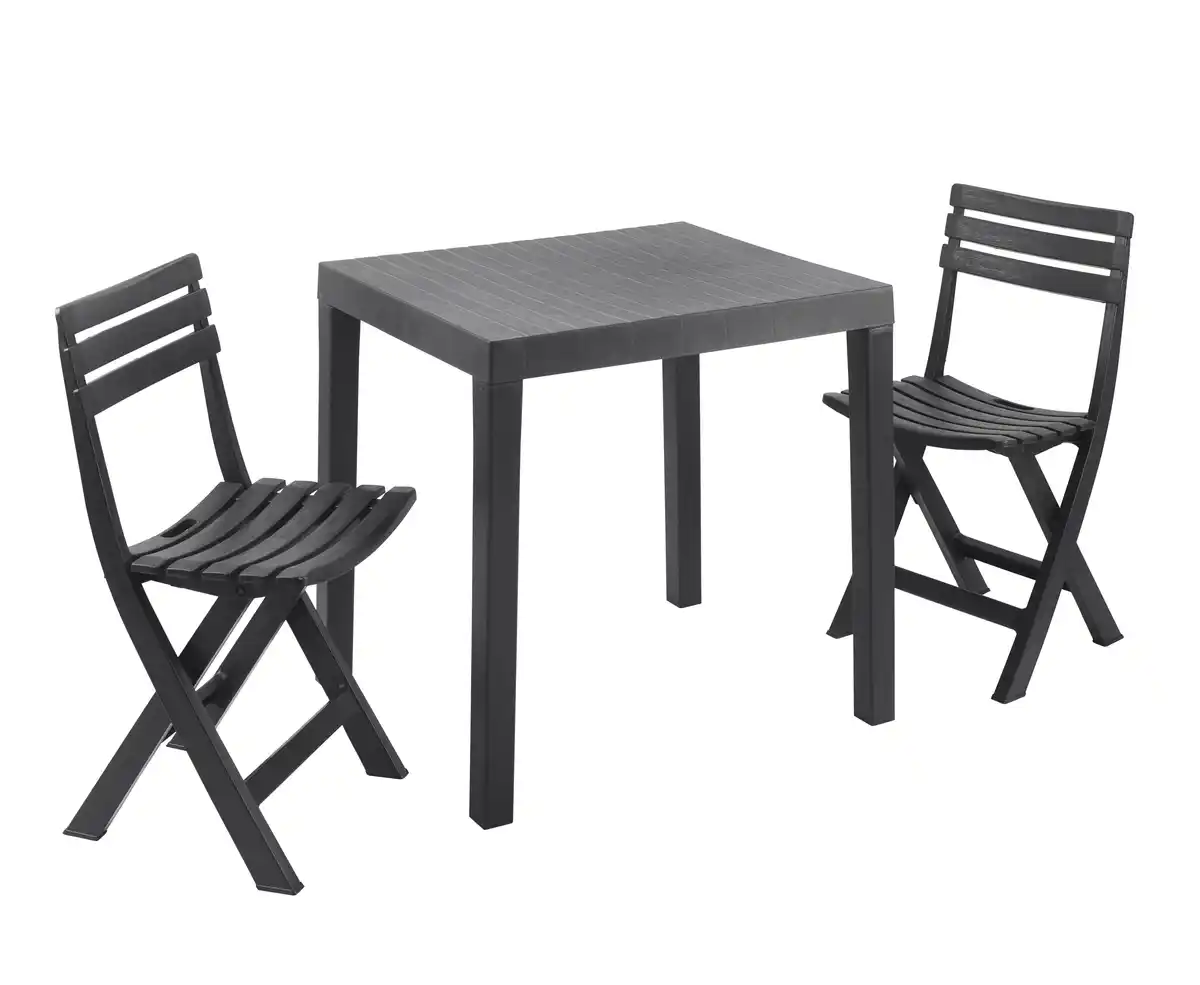 Bild 1 von Progarden Balkonset Club 3-teilig wetterfest polypropylen anthrazit