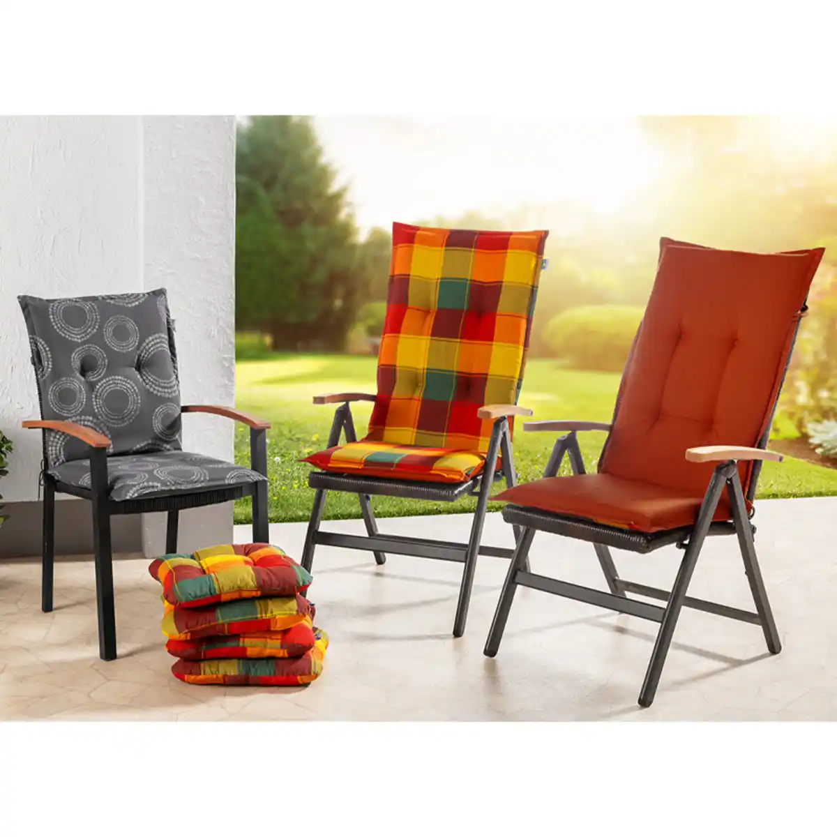 Bild 1 von Solax Sunshine Hochwertige 8 cm dicke Sitzkissen 4er-Set