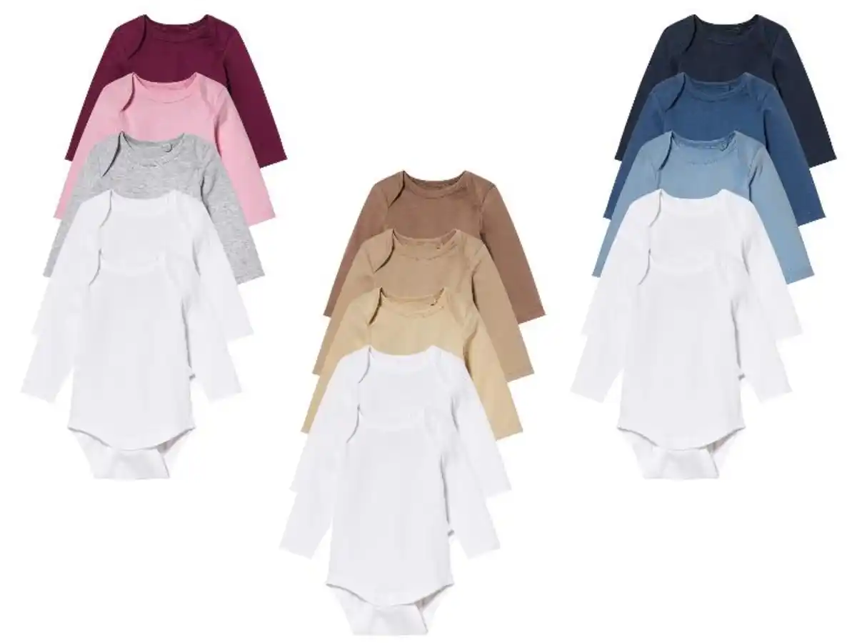 Bild 1 von lupilu® Baby Bodyies, 5 Stück, aus reiner Baumwolle