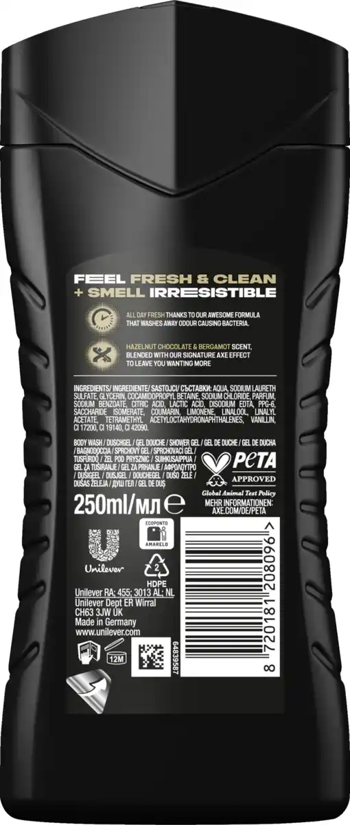 Bild 2 von AXE 3-in-1 Duschgel & Shampoo Magnum Gold Caramel Billionaire, 250 ml