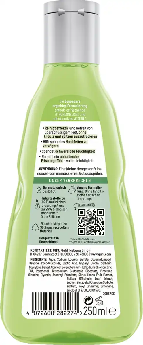 Bild 2 von Guhl Frische & Leichtigkeit Anti-Fett Shampoo, 250 ml